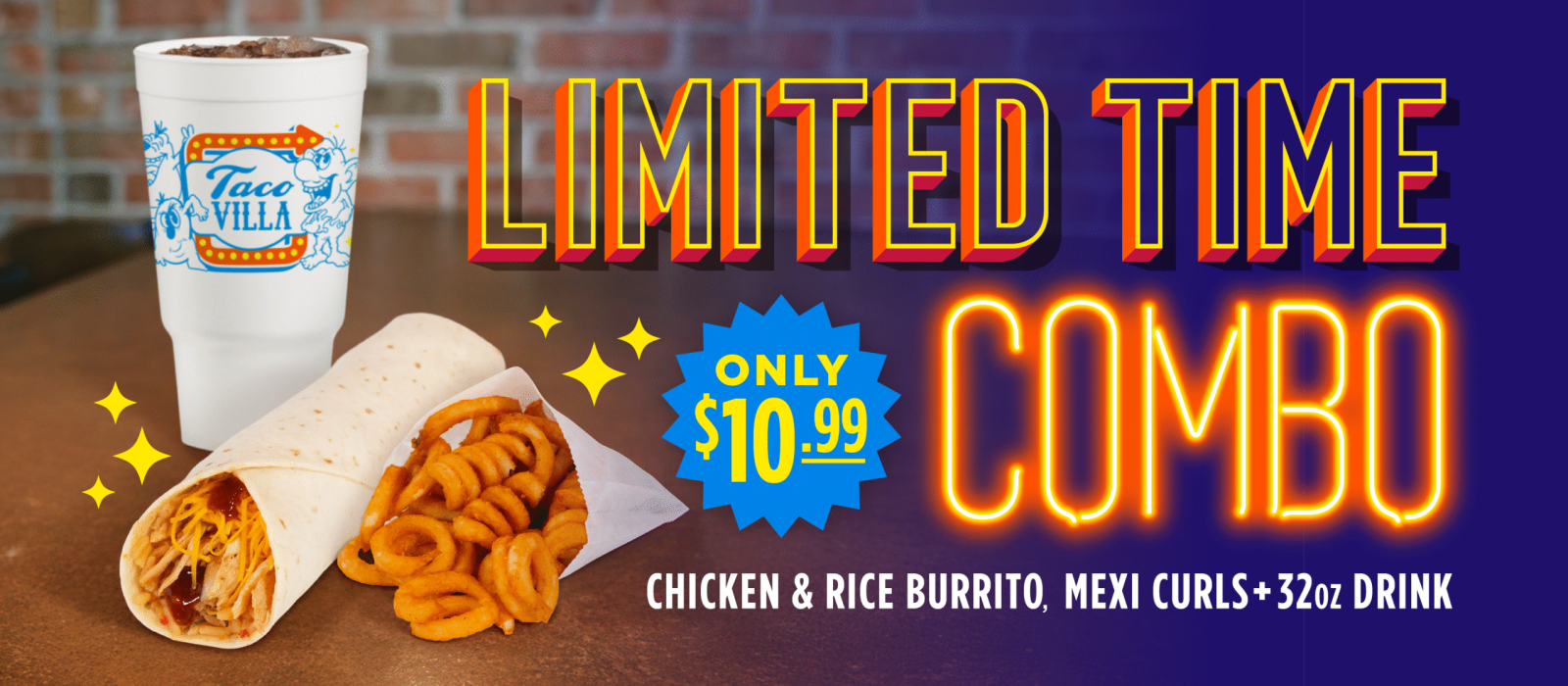 Chicken & Rice Burrito Combo LTO Web Header